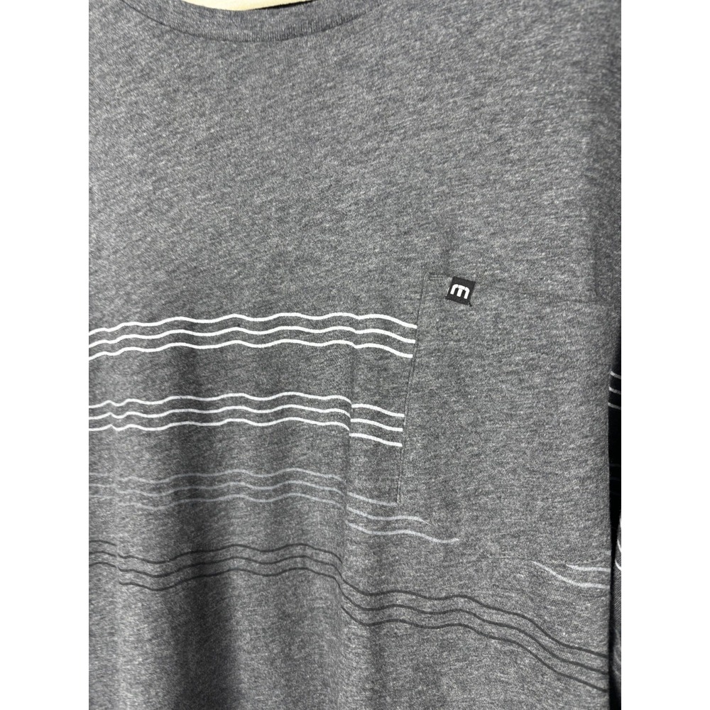 TravisMathew Pima Cotton Tee Gray Stripe Golf Casual Soft Men XXL - Picture 3 of 5